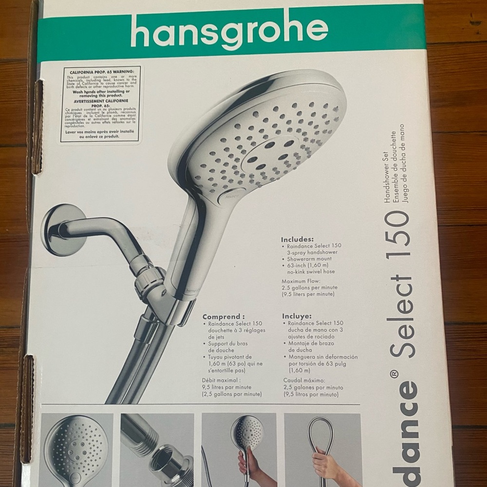 NIB Hans Grohe Raindance Select 150 Set Handshower